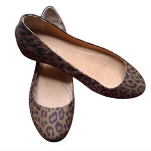 NWOT Sun + Stone Brown Leopard Flats
